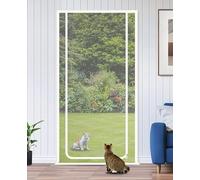 Pet Screen Door 130x220cm,Thickened Cat Proof Screen Door Pet Resistant Mesh Screen Door Dog Cat Scratch Proof Screen With Zipper For Living Room, Bedroom, Kitchen(130x220cm)