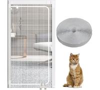 Pet Screen Door to Cats, Cat Screen Door Heavy Thickened Mesh Zipper Easy Install White Multiple Sizes(130x220cm)