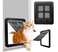 Pet Screen Doors Cat Door with Magnetic Flap with Locking Function Lockable Doggy Screen Door for Cat and Small Dogs Window Porc,Easy Installation