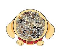 Pet Shape Puzzle Board - Timber Illustration Sorting Game, Framed Training Playset, Logic Assembly Learning Tool | Pet Shape Puzzle Board Timber Illustration Sorting Game Framed Training Playset