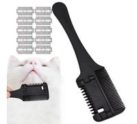Pet Shaver Comb, Cat Grooming Comb with 10 Replacement Razors | Pet Grooming Dog Chick and Easily Cut Your Friend's Coat in the Oven
