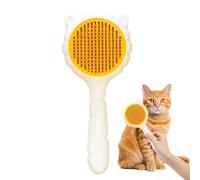 Pet Shedding Comb - Touch Cleaning Tool, Cat Ear Brush |7.09x3.15x1.77 inches Professional Stainless Steel Pin Grooming Accessory Ergonomic Travel Maintenance Device for Smooth Coats