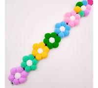 Pet Shiba Inu Corgi Rainbow Flower Collar Cats Dog Hair Ball Collar Adjustable Dog Cats Toy (Milky Rainbow XXLarge)