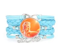 Pet Shine Diffraction Poodle Dog Love Adjustable Leather Braided Bracelet B