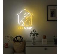 Pet Shop Open Neon Sign Dog & Cat LED Light, Grooming Room Decor