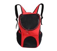 Pet Shoulder Bag Dog Shoulder Bag Puppy Shoulder Bag Premium Ventilated Mesh Travel Carrier Backpack for Small Cats and Dogs Lightweight Durable Nylon Polyester Black Coffee Light (Red)