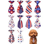 PET SHOW 10 Pack 4th of July Small Dog Ties Neckties for Puppy Doggies Cats Adjustable Holiday Grooming Accessories Patriotic Neck Ties Bowties Girl Boy Pets Memorial Day Holiday Party Costumes