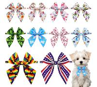 PET SHOW 10 Pack Holiday Spring Sailor Dog Bowties for Small Dogs