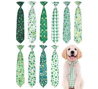 PET SHOW 10 Pack St. Patrick's Day Dog Ties Neckties for Large Medium Dogs Adjustable Holiday Grooming Accessories Neck Ties Bowties Girl Boy Pets Festival Costumes Puppy Wedding Party Gift Favor