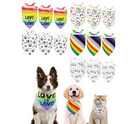 PET SHOW 15 Pack Pride Month Dog Bandanas Bulk Large Medium Small 3 Mixed Sizes Rainbow Dogs Scarves Puppy LGBT Triangle Bibs Kerchief Set Cats Pets Girl Boy Grooming Accessories