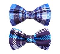 PET SHOW 2 Pack Plaid Dog Bowties for Large Dogs Slide on Collar