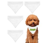 PET SHOW 4 Pack Blank Dog Bandanas White for Small Dogs Slide on Collar