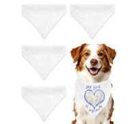 PET SHOW 4 Pack Blank Dog Bandanas White XL for Large Dogs Slide on Collar