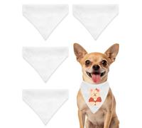 PET SHOW 4 Pack Blank Dog Bandanas White XS for Small Dogs Slide on Collar