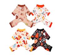 PET SHOW 4 Pack Fall Hedgehog Dog Pajamas for Extra Small Doggies