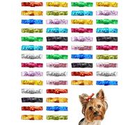 PET SHOW 48 Pack Glitter Dog Hair Bows with Alligator Clips for Small Medium Dogs Sparkly Sequin Bowknot Hair Clips Cat Puppy Yorkshire Grooming Hair Accessories for Birthday Party