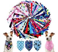 PET SHOW 50Pcs Paw Pattern Dog Bandanas Bulk Washable Puppy Girl Boy Triangle Bibs Accessories for Small Medium Dogs Cats Pets