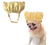 Pet Shower Cap Waterproof Reusable Bath Ear Covers with Adjustable Strap Cat Dog Bathing Hat for Ears Protection Elastic Headgear for Cat Dog Kitten Puppy (Gold,S (10.2''-12.6''))