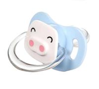 Pet Silicone Calming Pacifier, Dog Pacifiers for Small Dogs, Kitten Pacifiers, Puppy Teething Toys and Cat Chew Toys, Essential Pet Supplies, Puppy Essentials and Kitten Supplies (Blue Pig)