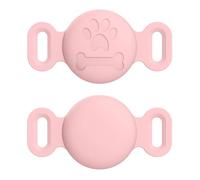Pet Silicone Protective Case for Apple Airtag GPS Finder Cat Small Dog Collar Loop, Pet Loop Holder for Air_tag, for Apple Locator Tracker Anti-Lost Device (2 Pack_Pink)