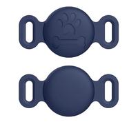 Pet Silicone Protective Case for Apple Airtag GPS Finder Cat Small Dog Collar Loop, Pet Loop Holder for Air_tag, for Apple Locator Tracker Anti-Lost Device (2 Pack_Midnight)