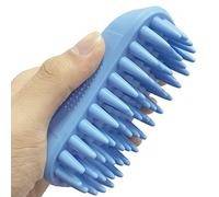 Pet Silicone Shampoo Brush for Long & Short Hair Medium Large Pets Dogs Cats, Anti-skid Rubber Dog Cat Pet Mouse Grooming Shower Bath Brush Massage Comb (Blue (New))
