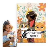Pet Sitter Instructions - Portable Lightweight Scratch-resistant Cover,Pet Sitter Book - for Dog Cat Kitten Home Travel Indoors Outdoors
