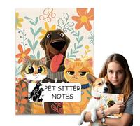 Pet Sitting Book - Scratch-resistant Cover Multi-functional Notes | Log Book For Pet Sitters,for Dog Puppy Cat Home Travel Indoors Outdoors