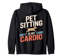 Pet Sitting Is My Cardio Funny Pet Sitter Zip Hoodie
