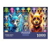 Pet Skeleton 1000 Pieces Jigsaw Puzzle, Animal Bones Educational Challenging Game for Couples And Families 70x50cm/1000pcs