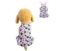 Pet Skirt, Cute Printed Puppy Summer Dress,Tank Top Suitable for Cat Small Medium Dog_M(Flower 1)