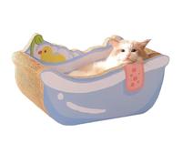 Pet Sleeping Bed - Compact Cat House with Scratch Mat, Sturdy Corrugated Cardboard Rest Area, Lightweight Paper Frame | Warm Puppy Small Dog Apartment