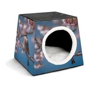 Pet Sleeping Nest Bed, A Little Bird Printed Dog House Cat Nest, Winter Pet House are Suitable for Most Cats, Dogs, and Other Small Pets