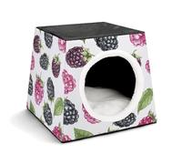 Pet Sleeping Nest Bed, BlackBerry Fruit Pattern Printed Dog House Cat Nest, Winter Pet House are Suitable for Most Cats, Dogs, and Other Small Pets