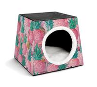 Pet Sleeping Nest Bed, Flamingo Pineapple Printed Dog House Cat Nest, Winter Pet House are Suitable for Most Cats, Dogs, and Other Small Pets