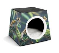 Pet Sleeping Nest Bed, Leopard Little Gecko Printed Dog House Cat Nest, Winter Pet House are Suitable for Most Cats, Dogs, and Other Small Pets