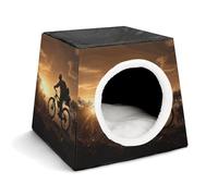 Pet Sleeping Nest Bed, Mountain Bike in The Evening Printed Dog House Cat Nest, Winter Pet House are Suitable for Most Cats, Dogs, and Other Small Pets