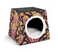 Pet Sleeping Nest Bed, Popcorn Print Printed Dog House Cat Nest, Winter Pet House are Suitable for Most Cats, Dogs, and Other Small Pets