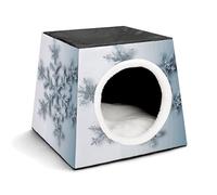 Pet Sleeping Nest Bed, Transparent Snowflake Printed Dog House Cat Nest, Winter Pet House are Suitable for Most Cats, Dogs, and Other Small Pets