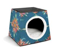 Pet Sleeping Nest Bed, Vibrantly Colored Scottish Thistle Pattern Printed Dog House Cat Nest, Winter Pet House are Suitable for Most Cats, Dogs, and Other Small Pets