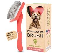 Pet Slicker Brush With Soft Massage Grooming Stainless Steel Pins - Slide This Universal Miracle Coat Slicker Brush for Dematting, Shedding Fur, and Undercoat - Ideal Gift for Professional Pet