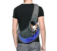 Pet Sling Carrier,Dog Sling 1 PCs Pet Bag Cat Dog Travel Portable Cross-body Shoulder Breathable Mesh Backpack(Blue,Medium)