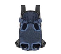 Pet Sling Carrier,Dog Sling Adjustable Cat Dog Carrier Bag Pet Double Shoulder Backpack Portable Outdoor Travel Camping Hiking Chest Strap(Dark Blue Jeans,Medium)