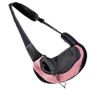 Pet Sling Carrier for Small Dogs and Cats, Hands-Free Puppy Carrier with Adjustable Shoulder Strap, Breathable Mesh Material for Travel, Pink Color, Lightweight Crossbody Design