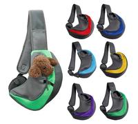 Pet Sling Carrier for Small Dogs Cats, Puppy Carrier Purse with Storage Pocket, Hands Free Cat Sling, Chest Carrying Bag for Small Pets, L, Green