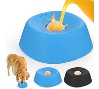 Pet Slow Eating Bowl, Slidable Ball-Shaped Slow Eating Bowl at The Bottom, Interactive Ball-in-Bowl Lick Toy,Anti-Slip Pet Slow Feeder for Anxiety Relief and Post-Op Nutrition (Blue)