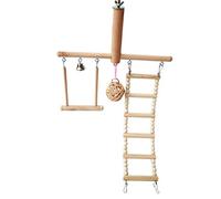 Pet Small Animal Rattan Ball Stand Playing Climbing For Dwarf Rabbits Swing Toys Storage Pet Birds U-shaped Wood Perch Hanging Swings For Parrot Stand Climbing Holder Pendant