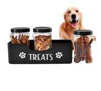 Pet Snack Storage, Modular Canister System, Press Button Locking Lid, Moisture Proof Technology, Food Organization Solution, Small Medium Large Sizes, Black 3 Pack for Flour Candy