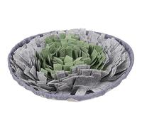 Pet Sniffing Bowl and Mat, Dual-Purpose Puzzle Training Toy, Felt Cloth, Green/Medium Grey, 240g (Green/medium gray)