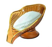 PET soap holder featuring a creative shape and practical drain tray to maintain soap dryness and extend usage time (orange)